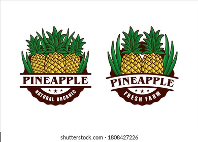 Pineapple Natural Organic Fram Fresh Badge Design