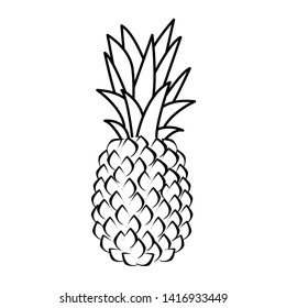 pineapple nutrition fresh fruit icon vector ilustrate