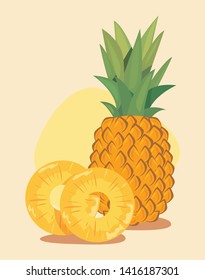 pineapple nutrition fresh fruit vector ilustration