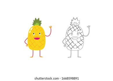 Pineapple Object Vector Fruit Illustration Bundle