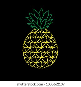 pineapple on a black background