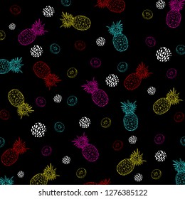 Pineapple on a black background illustration