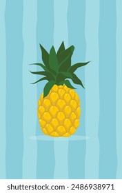 Pineapple on a blue background