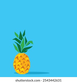 Pineapple on Blue Background Vector hand drawn