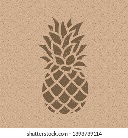 Pineapple on Nature Paper. Texture Look.