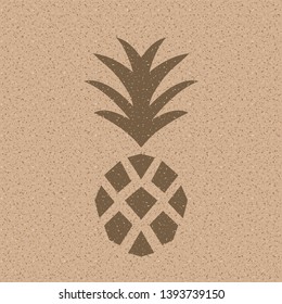 Pineapple on Nature Paper. Texture Look.
