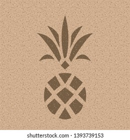 Pineapple on Nature Paper. Texture Look.