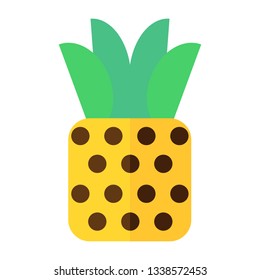 Pineapple on white backgroun vector illustration flat desing