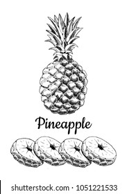 pineapple on white background
