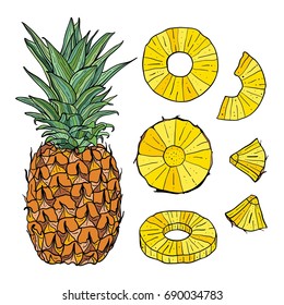 Pineapple on white background
