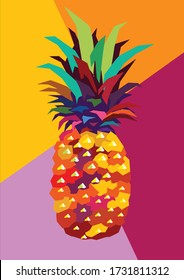 pineapple on wpap pop art tsyle for backround illustration and image