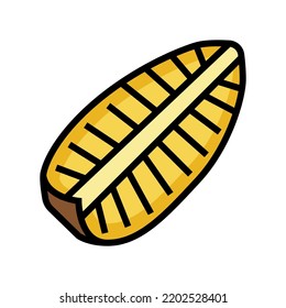 pineapple one big slice color icon vector. pineapple one big slice sign. isolated symbol illustration