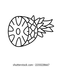 pineapple one cut piece line icon vector. pineapple one cut piece sign. isolated contour symbol black illustration