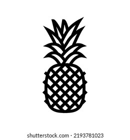 pineapple one whole line icon vector. pineapple one whole sign. isolated contour symbol black illustration