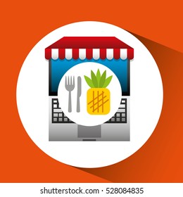 pineapple online shopping app vector illustration eps 10
