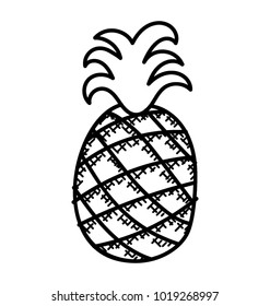 
Pineapple, organic fruit doodle icon
