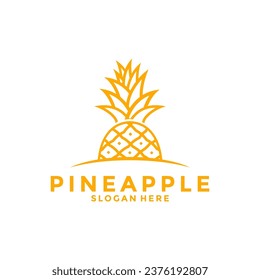 Pineapple organic product design logo vector, Pineapple icon logo template