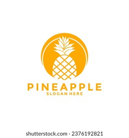 Pineapple organic product design logo vector, Pineapple icon logo template