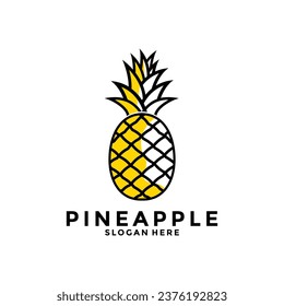 Pineapple organic product design logo vector, Pineapple icon logo template