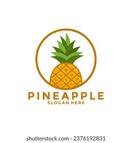 Pineapple organic product design logo vector, Pineapple icon logo template