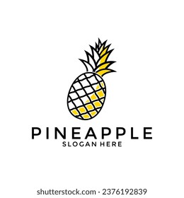 Pineapple organic product design logo vector, Pineapple icon logo template