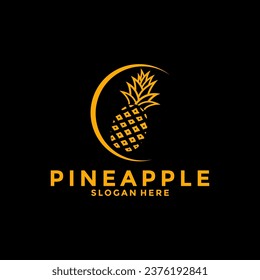 Pineapple organic product design logo vector, Pineapple icon logo template