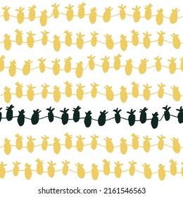 Pineapple ornament vector seamless pattern