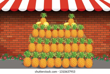 pineapple in outdoor shop
