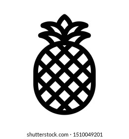 Pineapple outline icon, line vector sign, linear pictogram isolated on white. Fruit Illustration