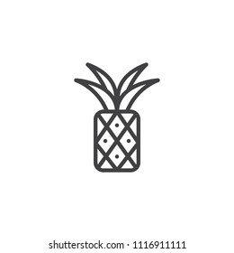 Pineapple outline icon. linear style sign for mobile concept and web design. Tropical Fruit simple line vector icon. Symbol, logo illustration. Pixel perfect vector graphics