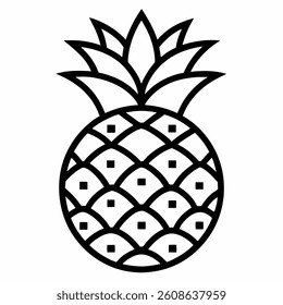 Pineapple outline icon on white background