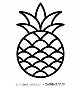 Pineapple outline icon on white background