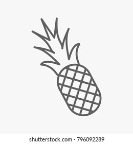 Pineapple outline icon on white backround