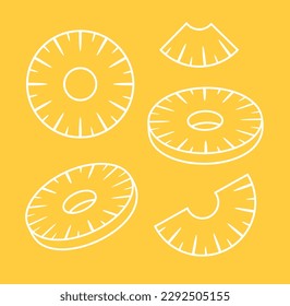 contorno de piña. Piña aislada sobre fondo blanco