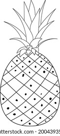 Pineapple outline vector art and illustration