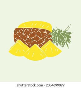 pineapple painting illustration. background vector