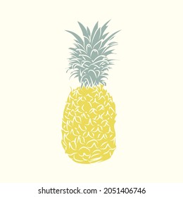 Pineapple painting illustration. Vector Art