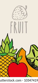 pineapple papaya apple and carambola slice fruit natural banner