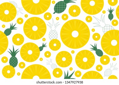 Pineapple pattern background. Fruits  pattern abstract seamless for colorful summer background vector design.