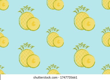 Pineapple pattern for background vector and design.