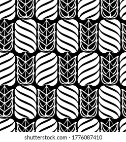 pineapple pattern black and white, chessboard style. Stylize  illustration, easy change background pattern