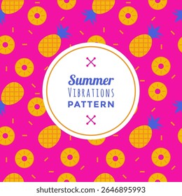 Pineapple pattern design with summer vibes and vibrant colors