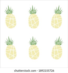 Pineapple pattern made from geometric shapes. Illustration for children's prints on t-shirts and other purposes.