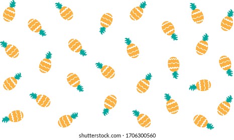 Pineapple pattern on white background