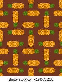 Pineapple pattern seamless. ananas ornament. exotic tropical fruit background