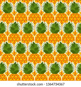 Pineapple pattern seamless. pineapples background. Fruits texture. Cartoon style vector ornament
