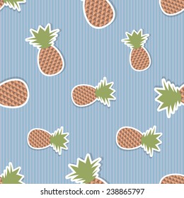 Pineapple pattern. Seamless texture with ripe red pineapples. Use as a pattern fill