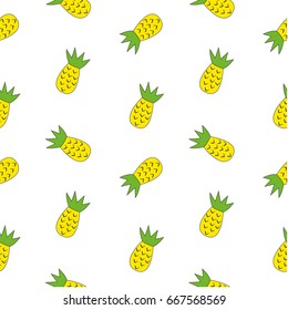 pineapple pattern  seamless pattern white background vector illustration