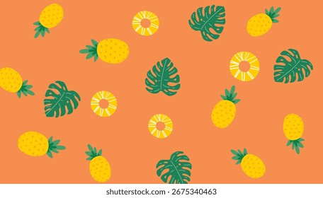 Papel de parede tropical padrão de abacaxi