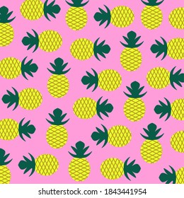 Pineapple pattern. Vector flat illustration